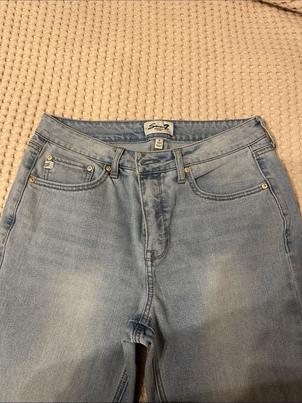 Seven7 Light Wash Straight Leg Jeans